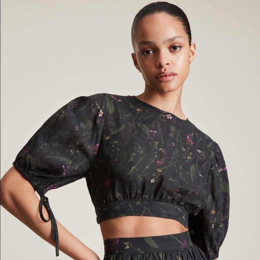 AllSaints Floral Crop Top (Asta Heligan Top)